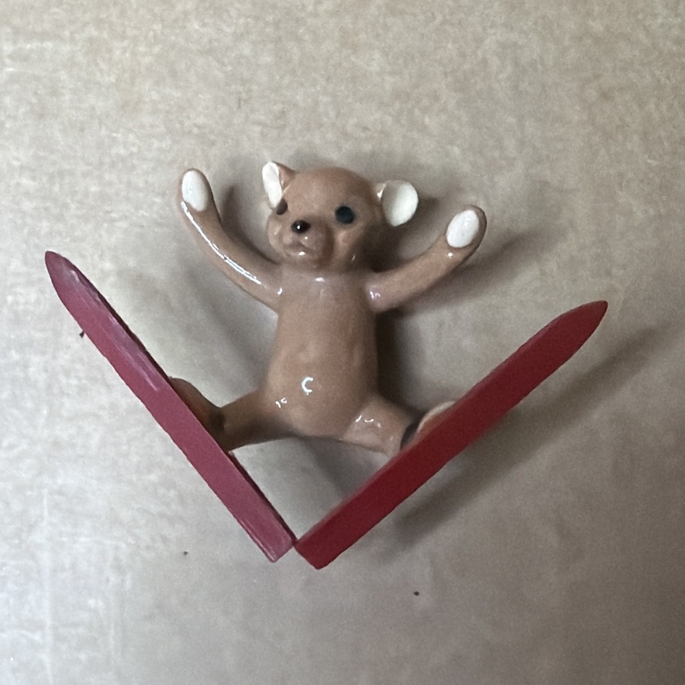Ski Bear Gussie Miniature Animal Figurine by Hagen Renaker